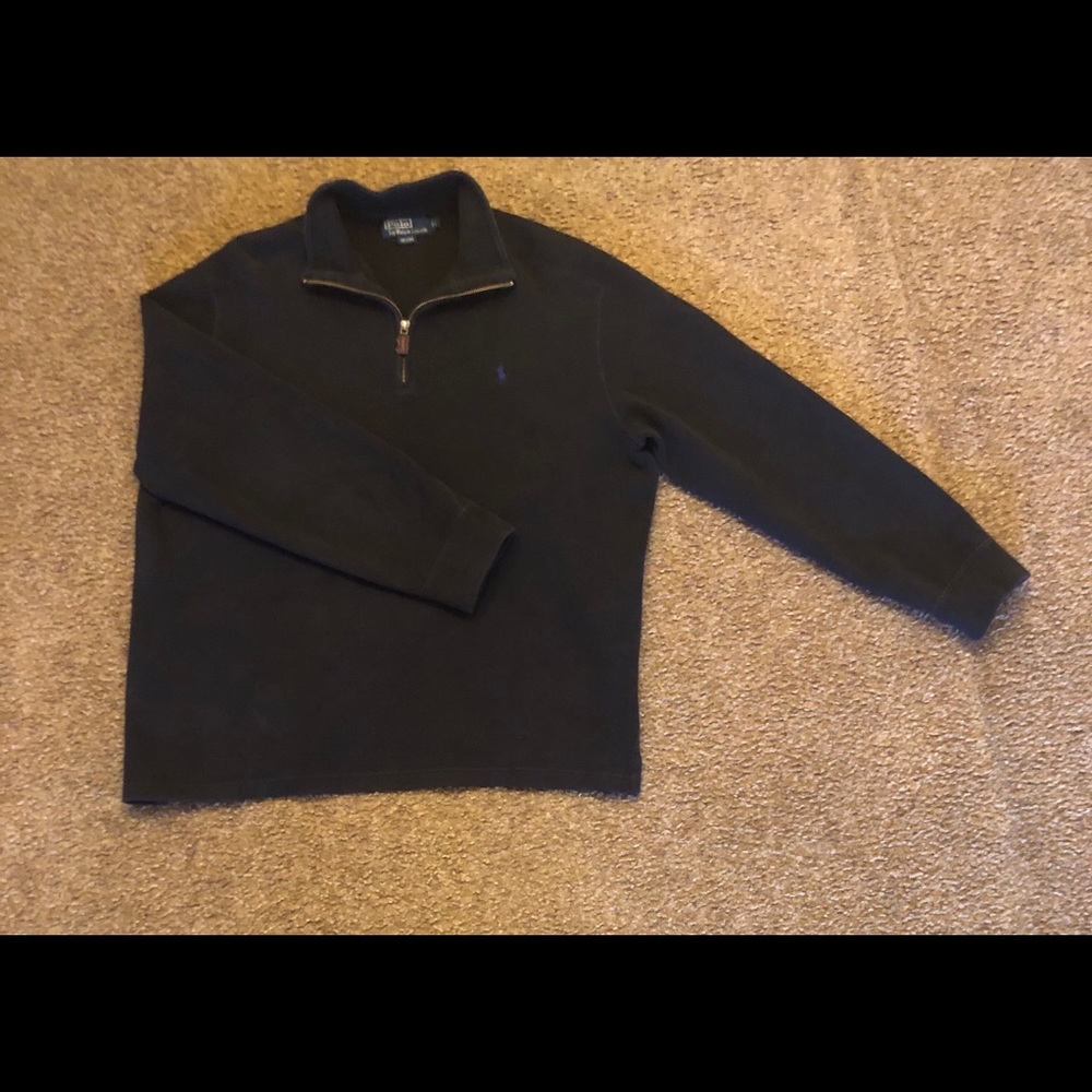 Polo by Ralph Lauren Black Quarter Zip Size XL